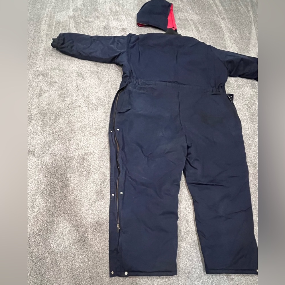 Men's Navy Insulated Coveralls Work Suit - Size 5XL - Picture 7 of 16